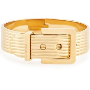 Michael Kors Ribbed Gold Buckle Bracelet